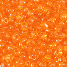Glass seed beads 8/0 (3mm) Transparent orange